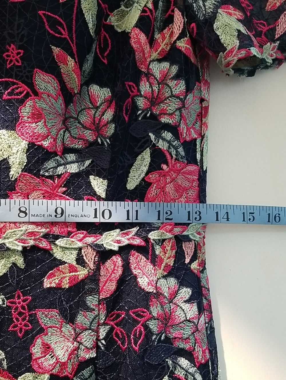 Marchesa Navy Maxi Dress with Pink & Green Floral Print - Picture 8 of 10